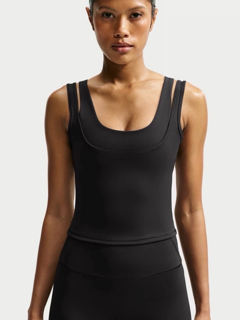 SKIMS Black Double-Strap Scoop Neck Tank Sz S